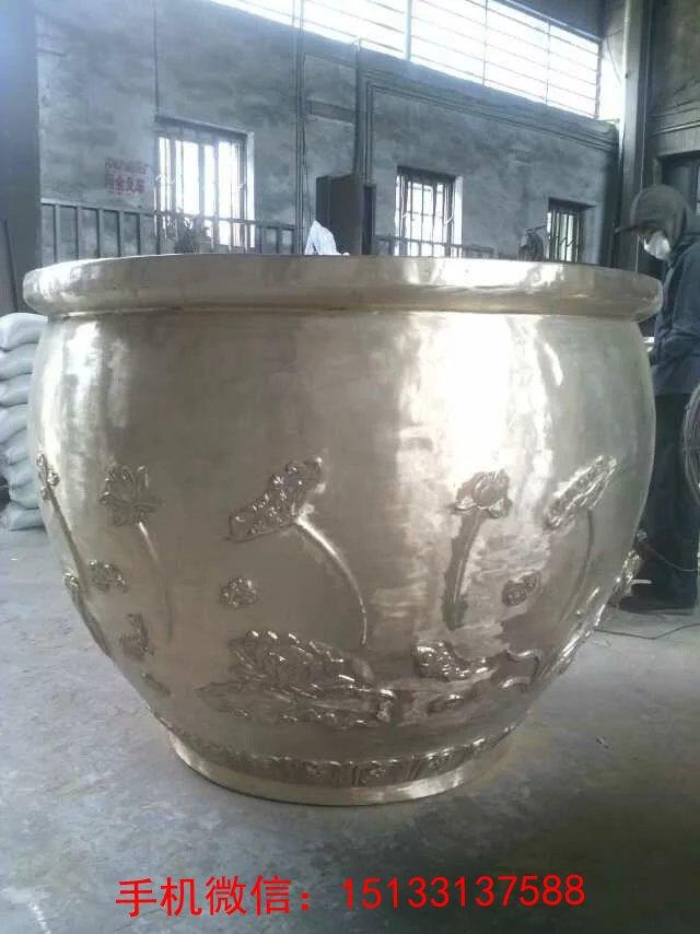 提供铜水缸雕塑 聚财水缸雕塑摆件
