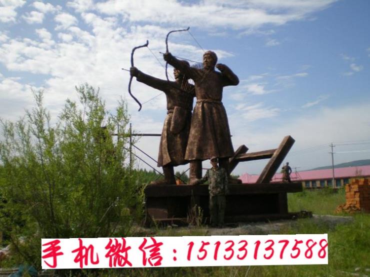 射箭人物铜雕塑 猎人铜雕塑