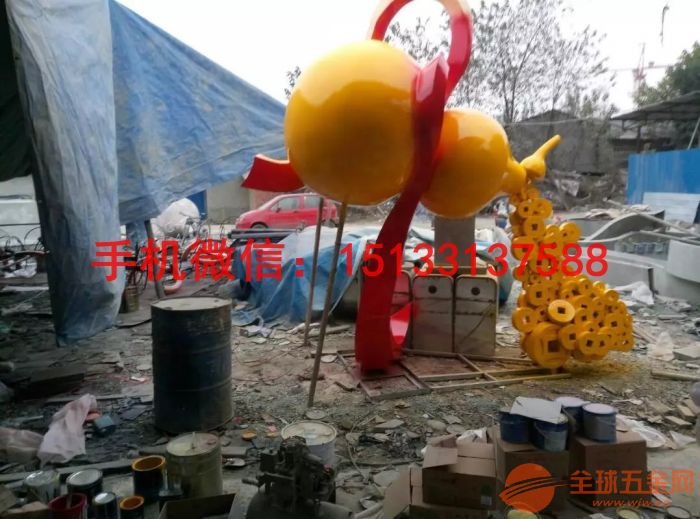 不锈钢葫芦雕塑 广场景观雕塑传统工艺