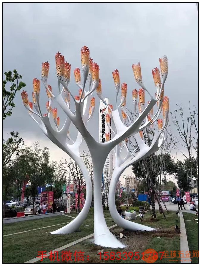 不锈钢树雕塑创意 城市景观艺术雕塑造型x美