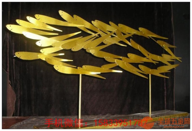 不锈钢灯光小鱼雕塑 金鱼雕塑 创意水景灯光雕塑