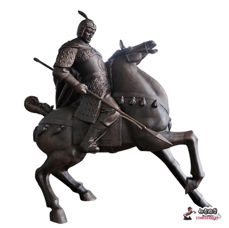 骑马人物铜雕,古代骑兵铜雕塑,铸铜骑士雕塑